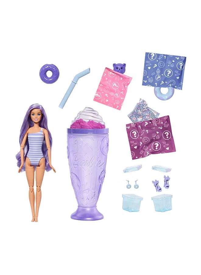 Matttel Barbie Pop Reveal Series Fashion Doll & Accessories Set, Treat Series, Cool Cupcake Theme with Pet, 8 Surprises Include Color Change, JFY61 - Image 2